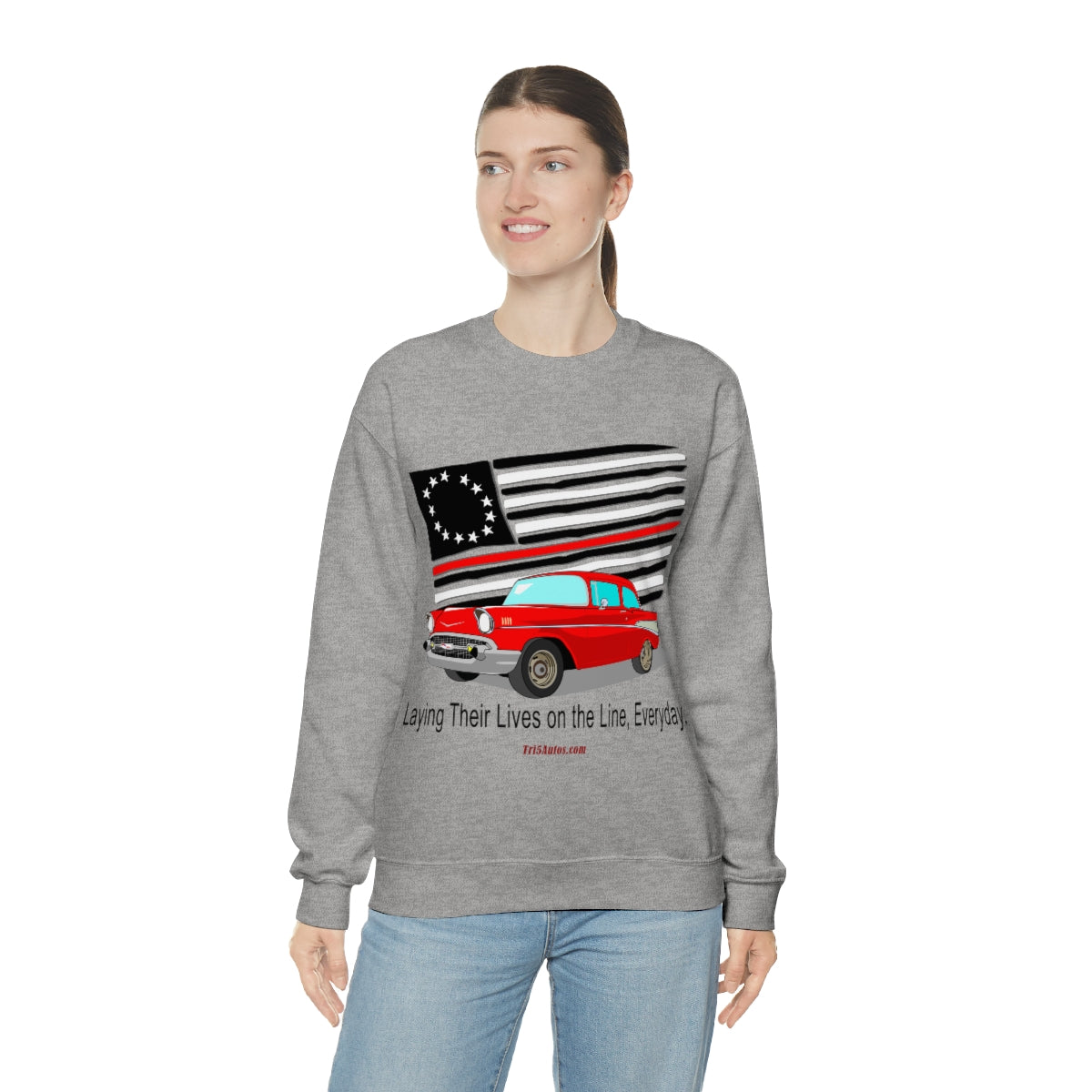 '57 Nomad Firefighter's Thin Red Line Unisex Heavy Blend™ Crewneck Sweatshirt