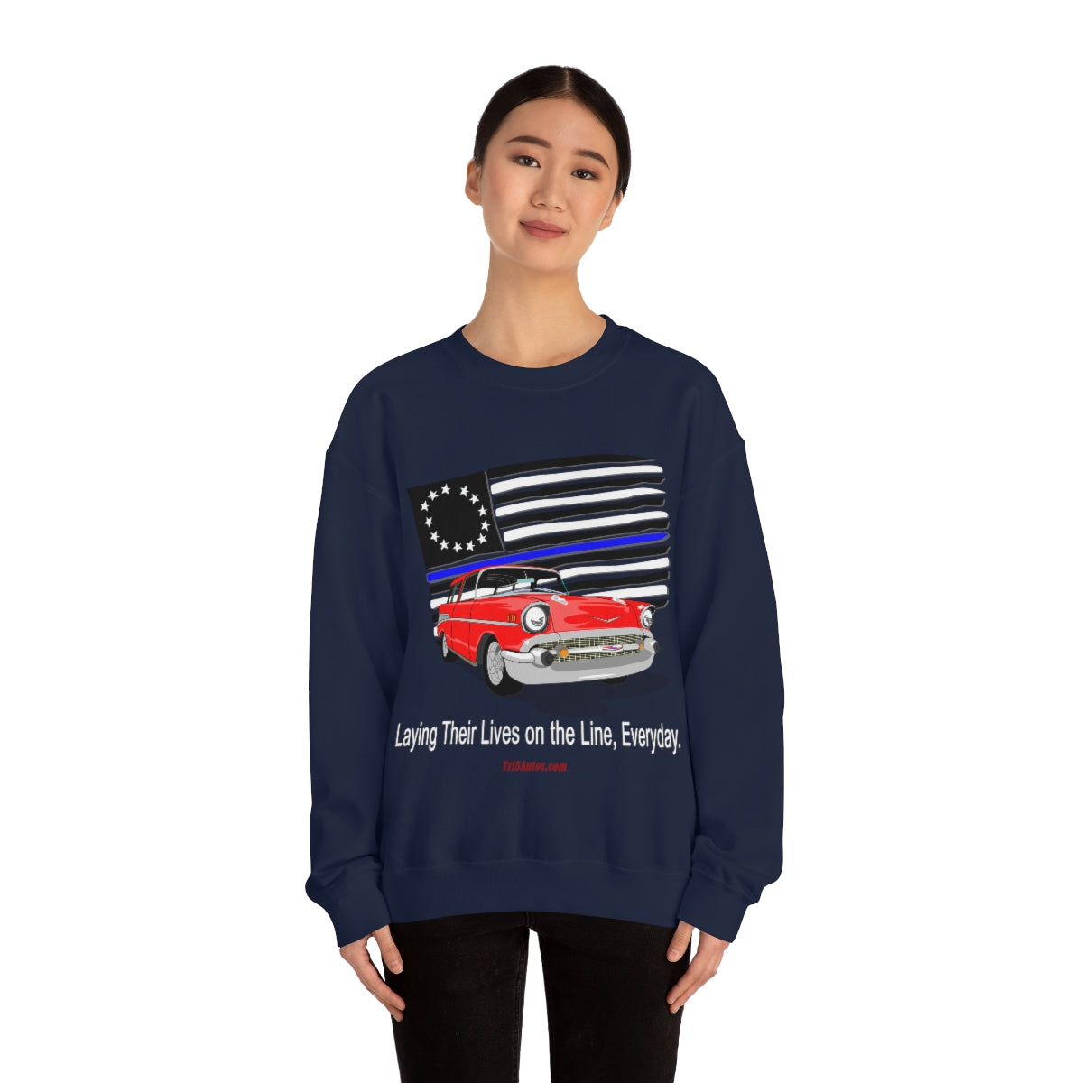 '57 Nomad Thin Blue Line Unisex Heavy Blend™ Crewneck Sweatshirt