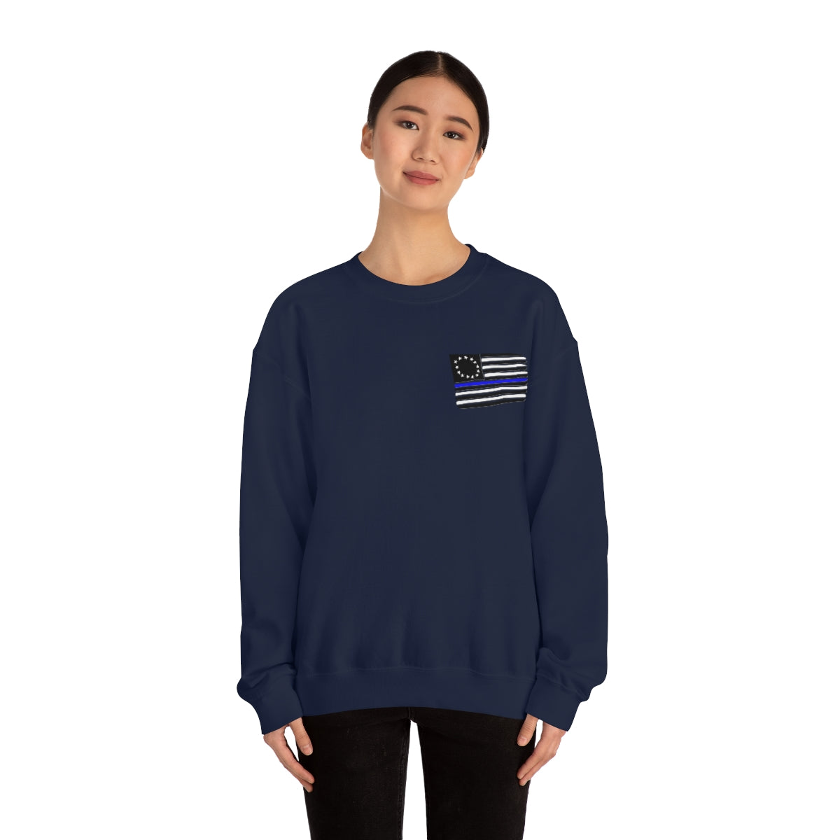 '57 Blue Bel Air - Peace Officers Thin Blue Line - Unisex Heavy Blend™ Crewneck Sweatshirt