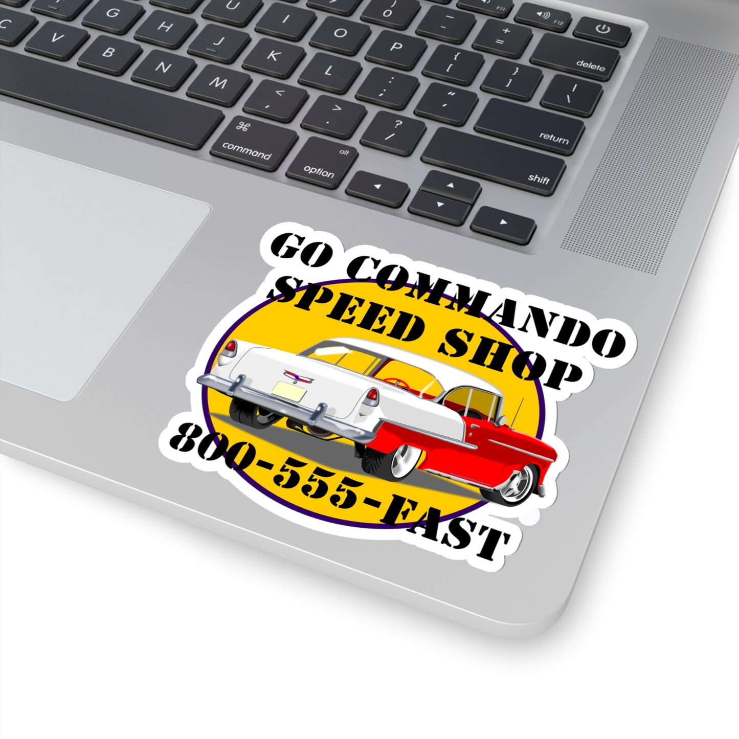 55 Red Go Commando Speed Shop - Kiss-Cut Stickers