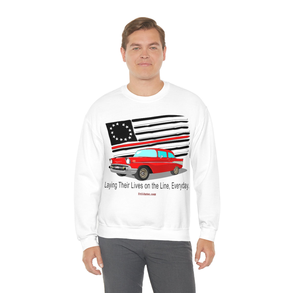 '57 Nomad Firefighter's Thin Red Line Unisex Heavy Blend™ Crewneck Sweatshirt