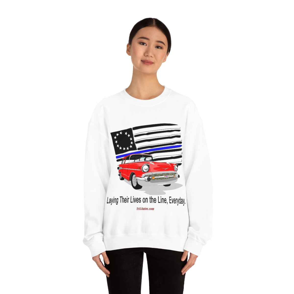 '57 Nomad Thin Blue Line Unisex Heavy Blend™ Crewneck Sweatshirt