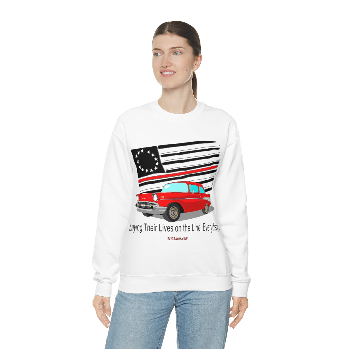 '57 Nomad Firefighter's Thin Red Line Unisex Heavy Blend™ Crewneck Sweatshirt