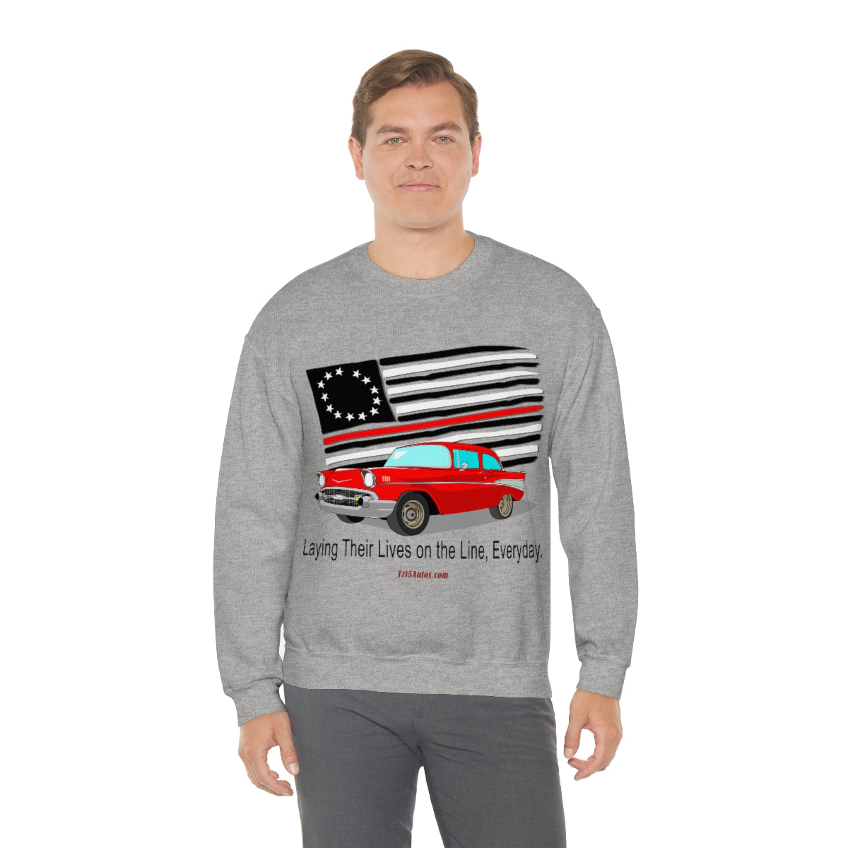 '57 Nomad Firefighter's Thin Red Line Unisex Heavy Blend™ Crewneck Sweatshirt