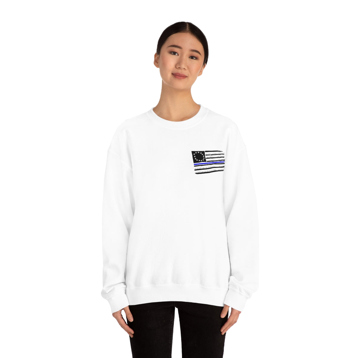 '57 Blue Bel Air - Peace Officers Thin Blue Line - Unisex Heavy Blend™ Crewneck Sweatshirt