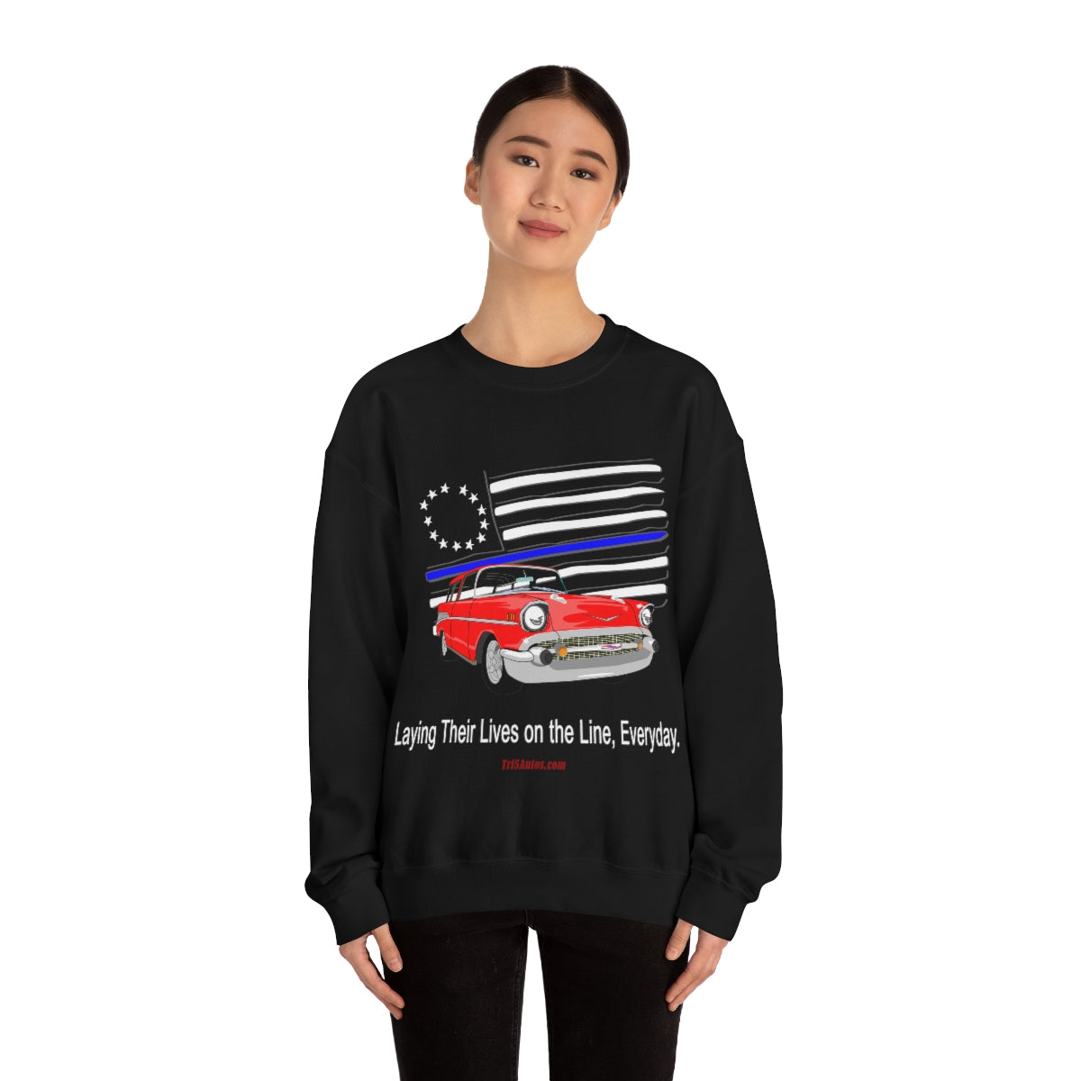 '57 Nomad Thin Blue Line Unisex Heavy Blend™ Crewneck Sweatshirt