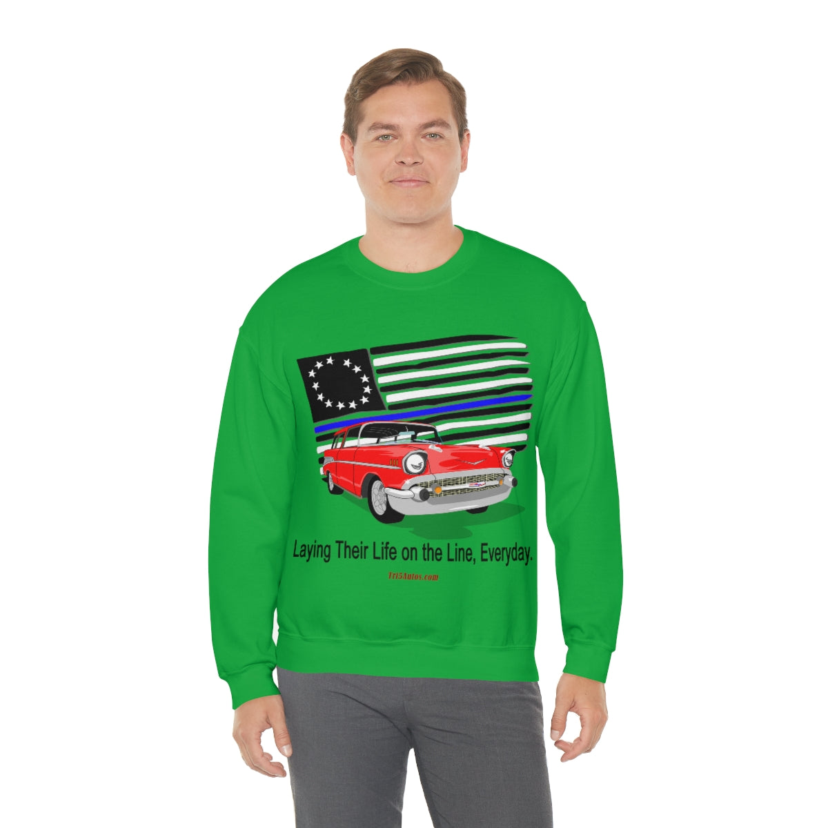 '57 Nomad Thin Blue Line Unisex Heavy Blend™ Crewneck Sweatshirt