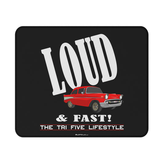 LOUD & Fast! 1957 Red Tri-Five Favorite - Non-Slip Mouse Pads