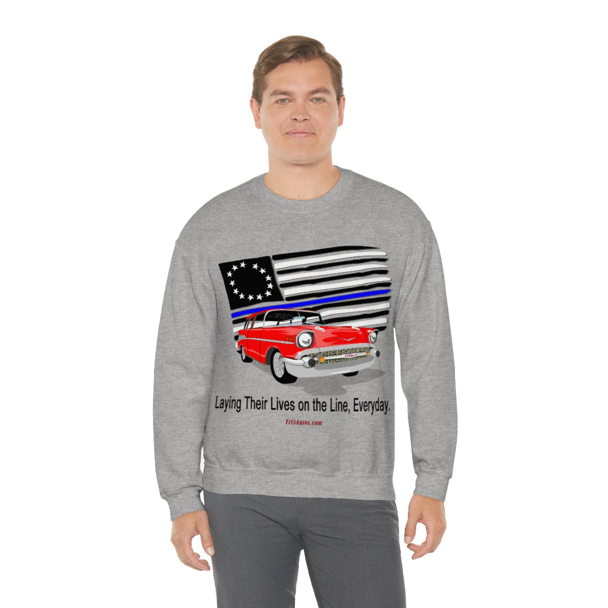 '57 Nomad Thin Blue Line Unisex Heavy Blend™ Crewneck Sweatshirt