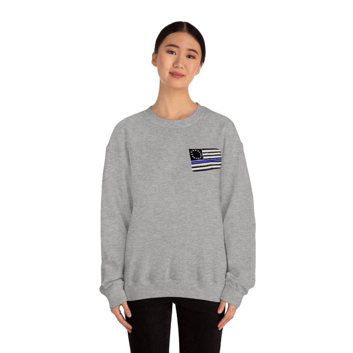 '57 Blue Bel Air - Peace Officers Thin Blue Line - Unisex Heavy Blend™ Crewneck Sweatshirt