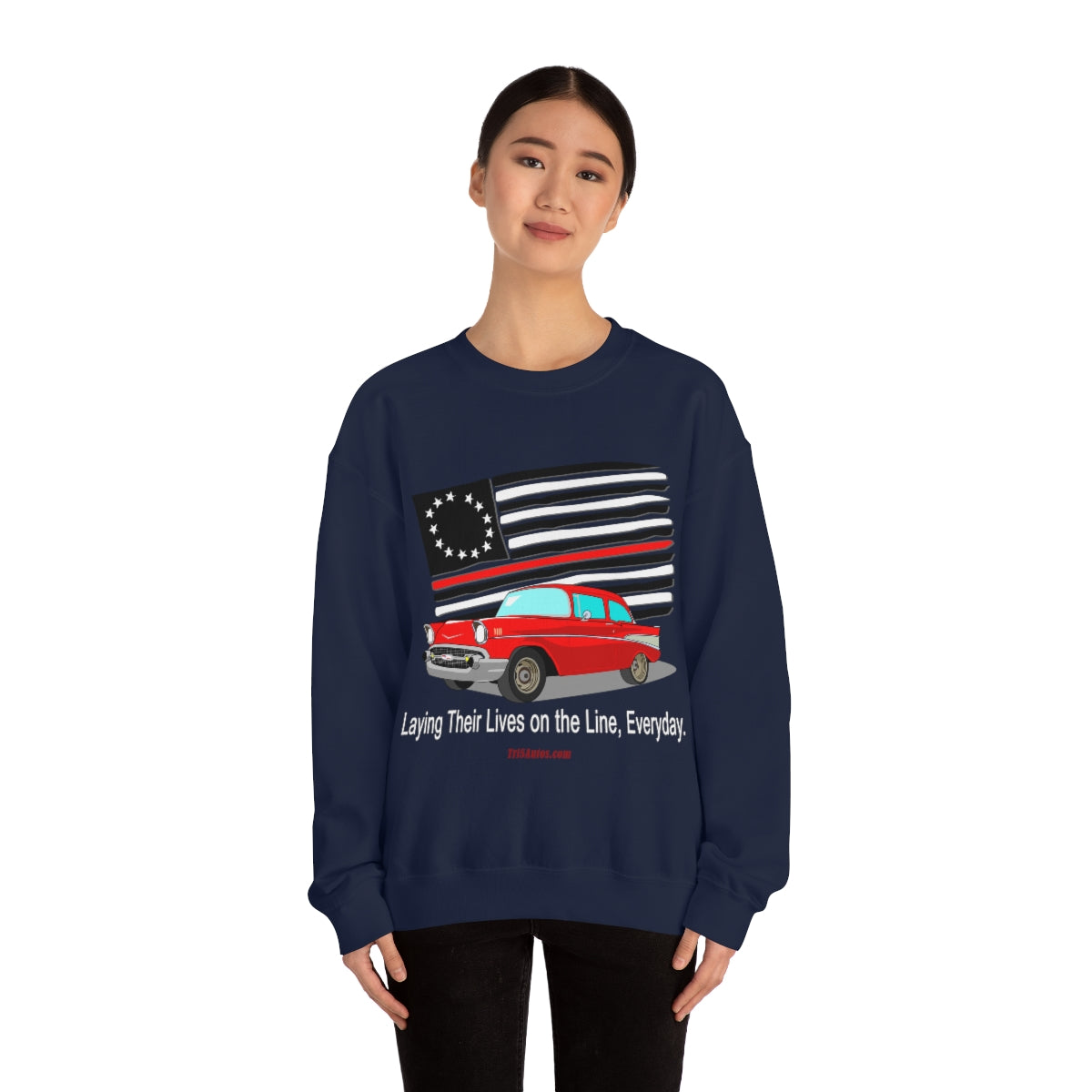 '57 Nomad Firefighter's Thin Red Line Unisex Heavy Blend™ Crewneck Sweatshirt