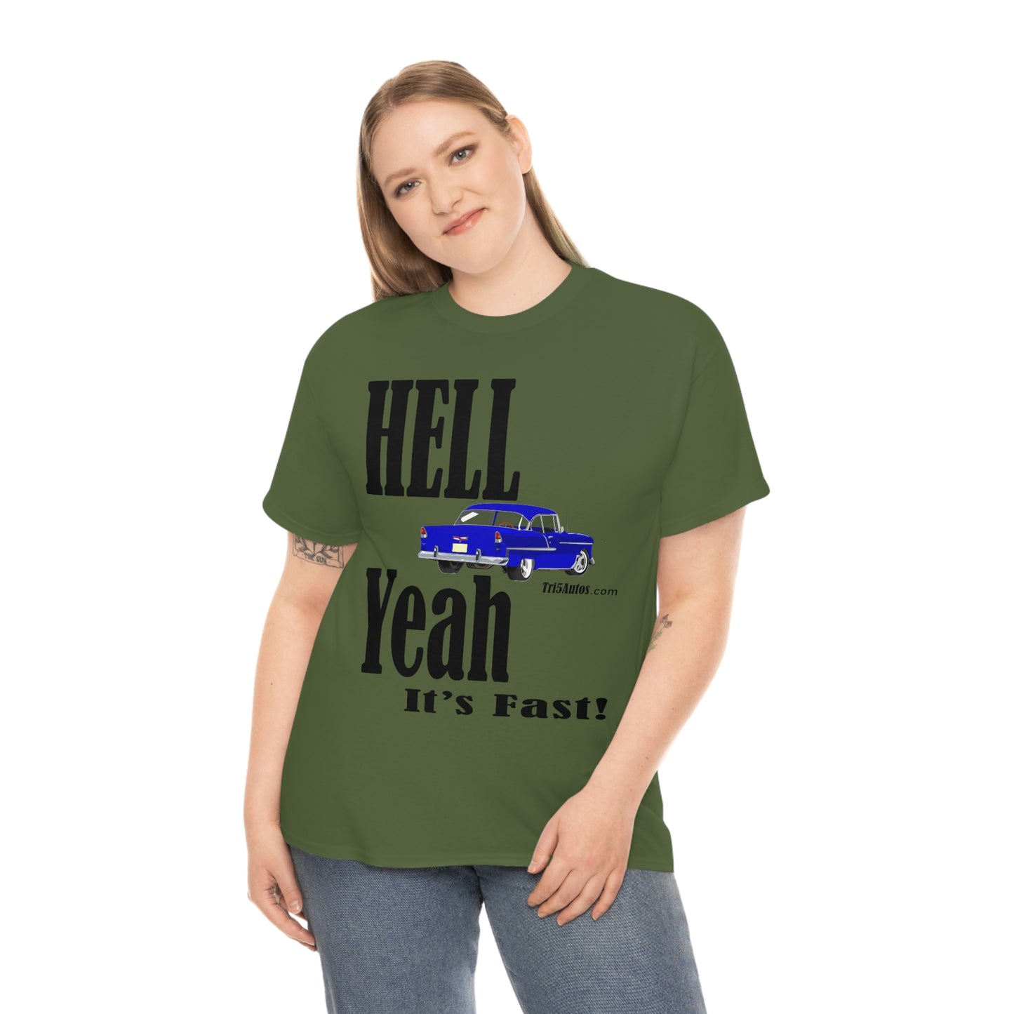 55 Blue Hell Yeah Unisex Heavy Cotton Tee