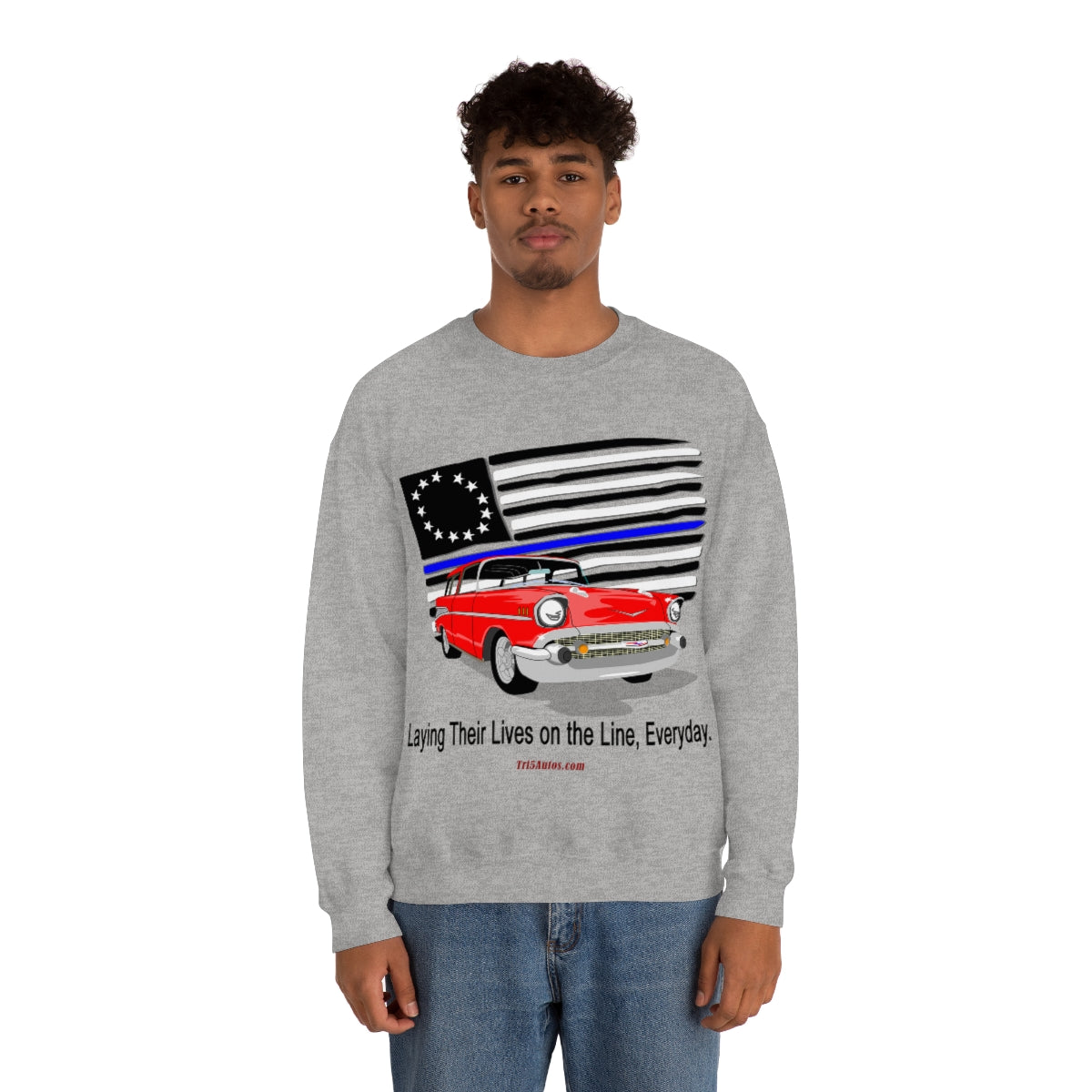 '57 Nomad Thin Blue Line Unisex Heavy Blend™ Crewneck Sweatshirt