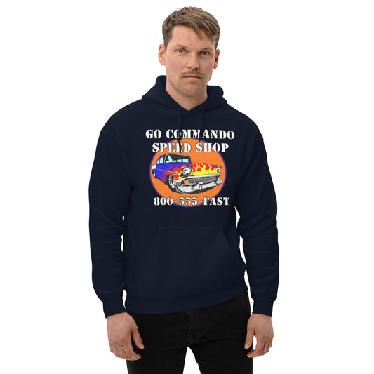 56 Blue Flamed Speed Shop Unisex Hoodie